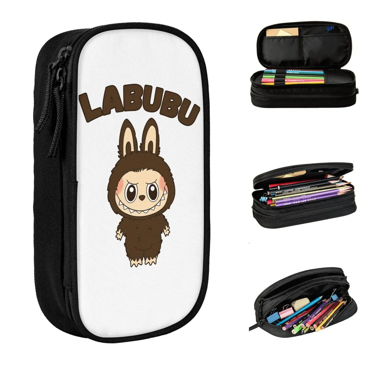 LABUBU Whole Body And Peeker Pencil Case Pen Bags Student Large Storage Office Cosmetic Pencil Box