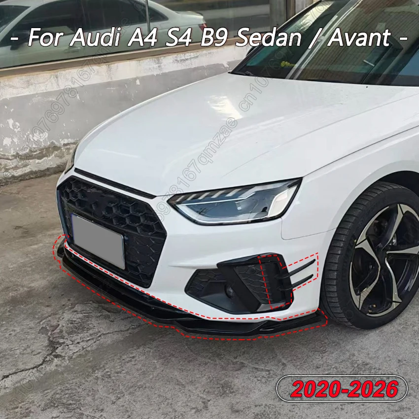 Do Audi A4 S4 B9 S-Line Facelift Sedan 2020-2026 Maxton Style Przedni Splitter Zderzaka Samochodowego, Dyfuzor, Zestawy Body Kit, Spoiler, Osłona