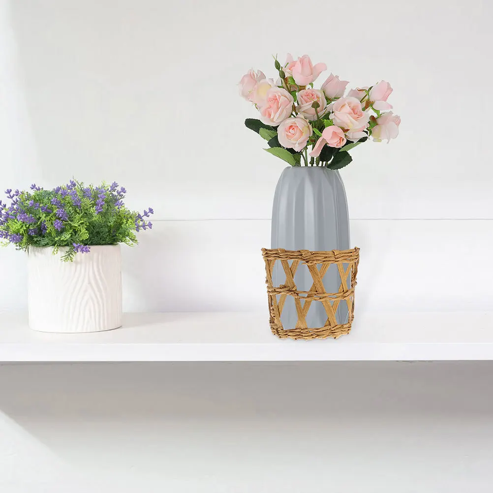 

3pcs Grass Woven Sleeve Lightweight Glass Cup Cover For Outdoor Party Garden Event Drinking Insulator Creative Cup Protector