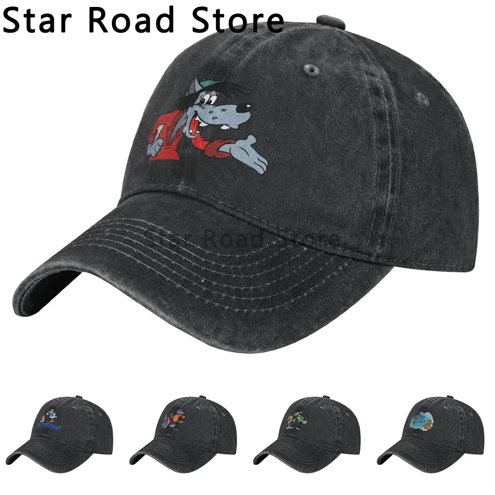 

Classic Cartoon Nu Pogodi Wolf and Rabbit Unisex Baseball Cap Distressed Denim Caps Hat Vintage Outdoor Summer Snapback Hat