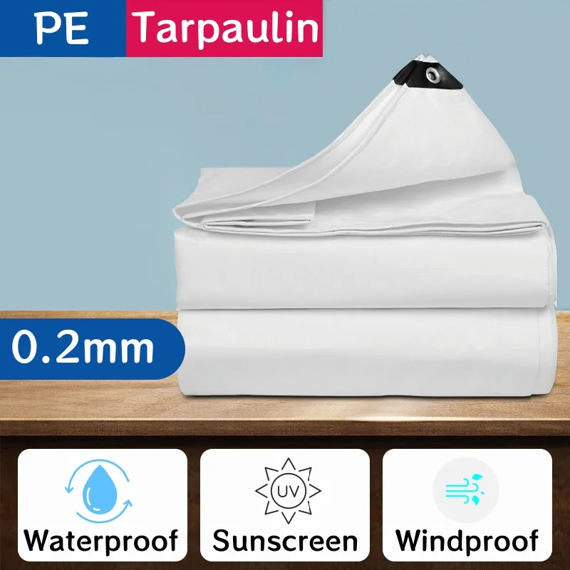 Anti Sand Anti Rainstorm 120g Double-sided White PE Waterproof Cloth With Sunshade
