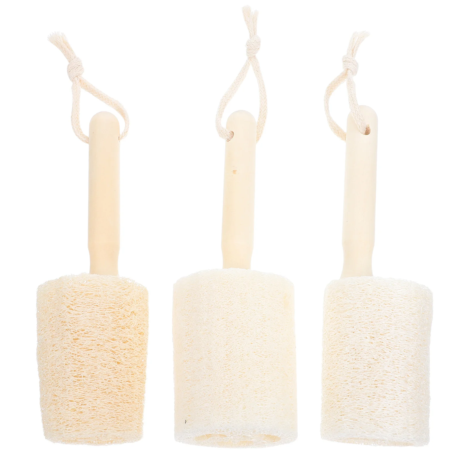 

3pcs Kitchen Cleaning Brush with Natural Loofah Wooden Handle for Dish Pot Scrubbing Bath Travel Sponges Steel Wool