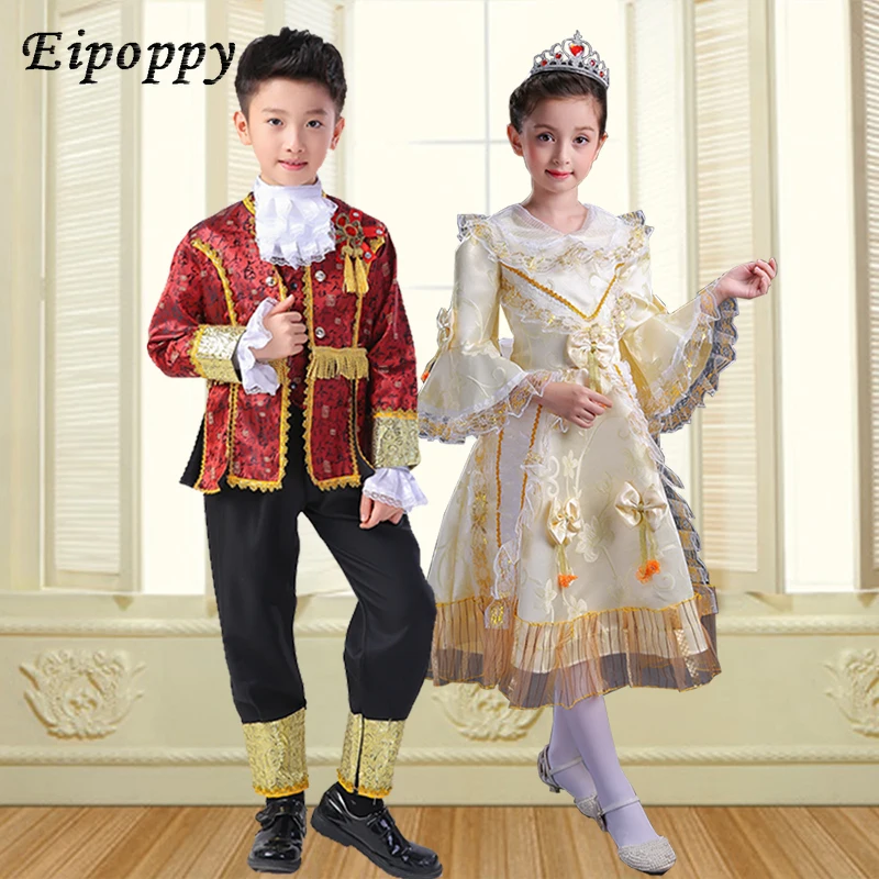 Costume de Palais Européen pour Enfants, Robe de Princesse, Spectacle de Prince, Costume de Scène Russe et Russe