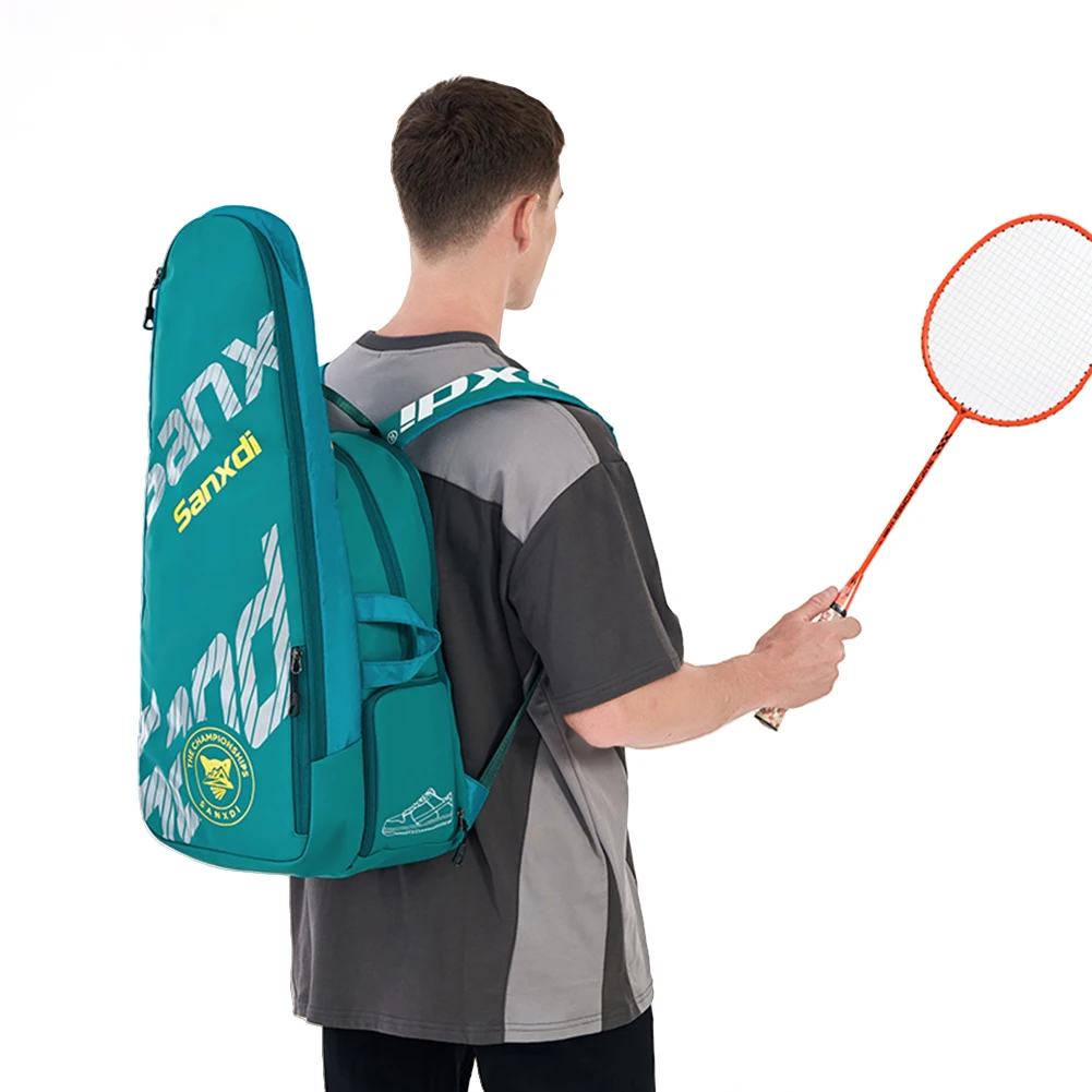 Portable 3 Tennis Rackets Bag Wear Resist Badminton Racket Backpack Breathable Multifunction Sports Backpack for Outdoor Sports