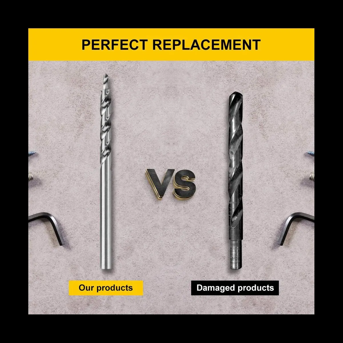 ABPP 2 set 3/8 Inch Pocket Hole Drill Bit with Depth Stop Collar 1/4 Hex Shank Replacement Twist Step Drills