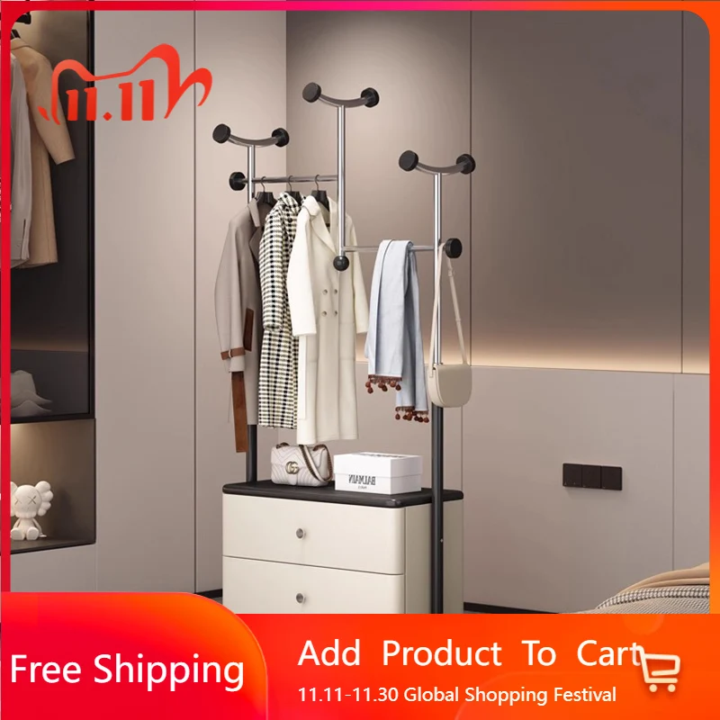 عرض تخزين رفوف المعاطف الملابس الدائمة توفير المساحة المنظم فتح رفوف معطف فاخرة معلقة Perchero الأثاث العصري