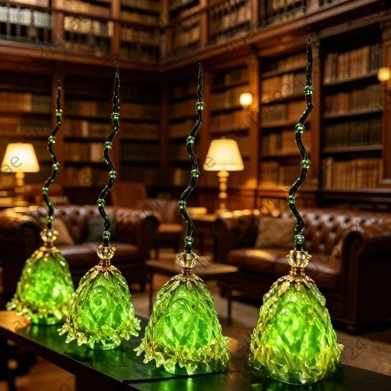 Interior Decoration Glowing Magic Broom with Sound Effects Automatic Bouncing Witch Broom Haunted Room Party Halloween