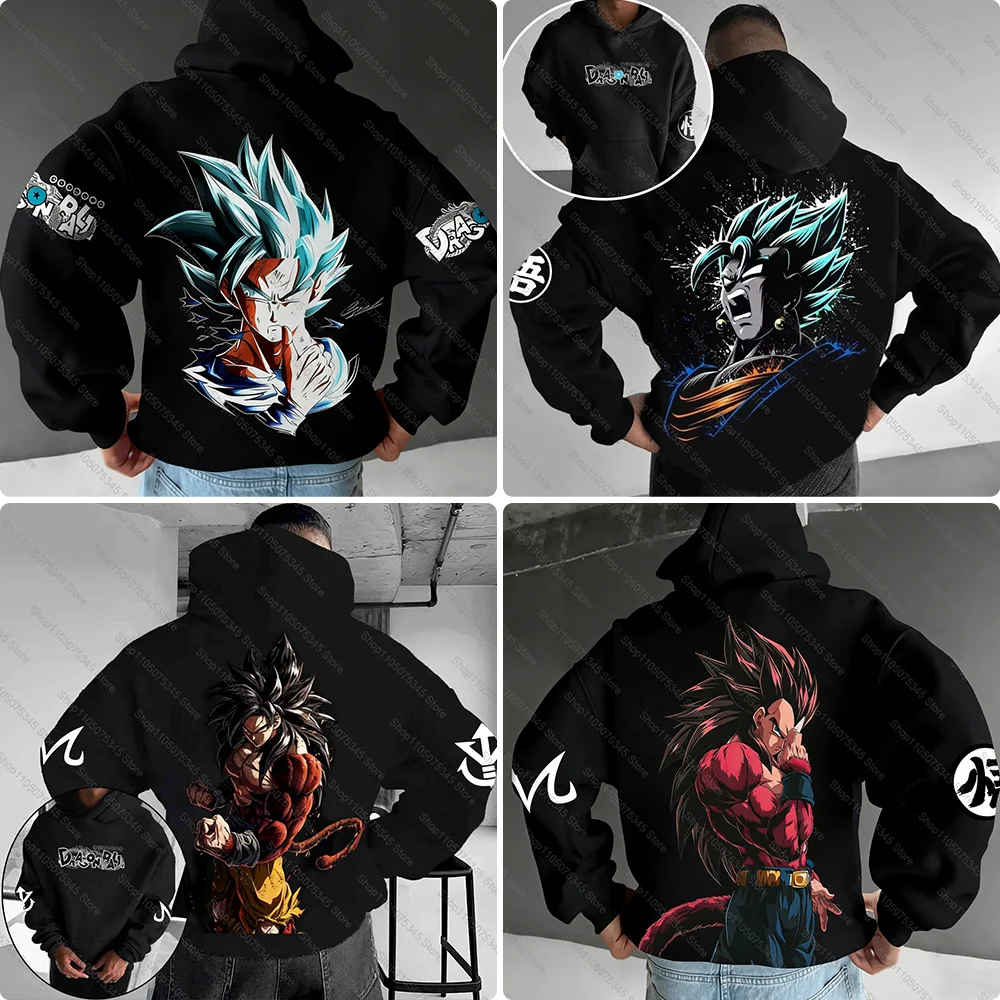 

Dragon Ball Goku Мужская толстовка с капюшоном Goku Kakarot Японское аниме Осенняя улица Y2K Одежда в стиле хип-хоп с длинными рукавами Топы Одежда