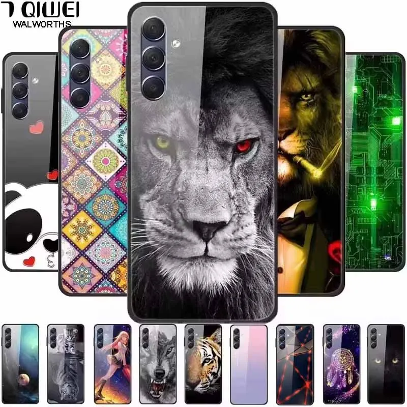 Fashion Glass Cover For Samsung A03s / A04s / A05s Case Cool Tempered Glass Hard Back Covers for Samsung Galaxy A05s Case Space