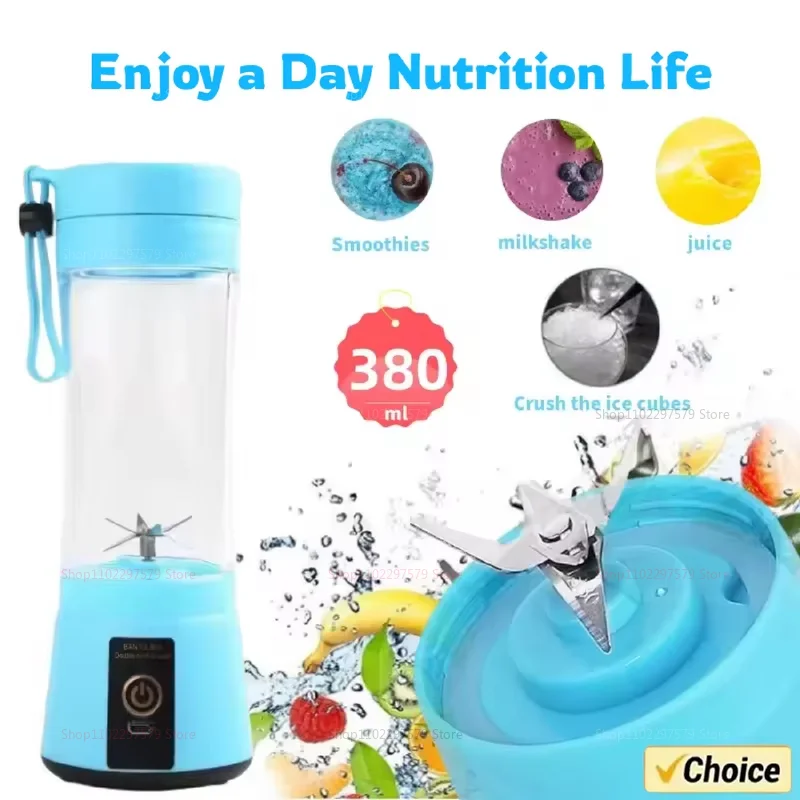 

6 Blade Juicer Cup Maker for Kitchen Portable On-the-Go Juice Blender Summer Personal Electric Mini Bottle Home USB
