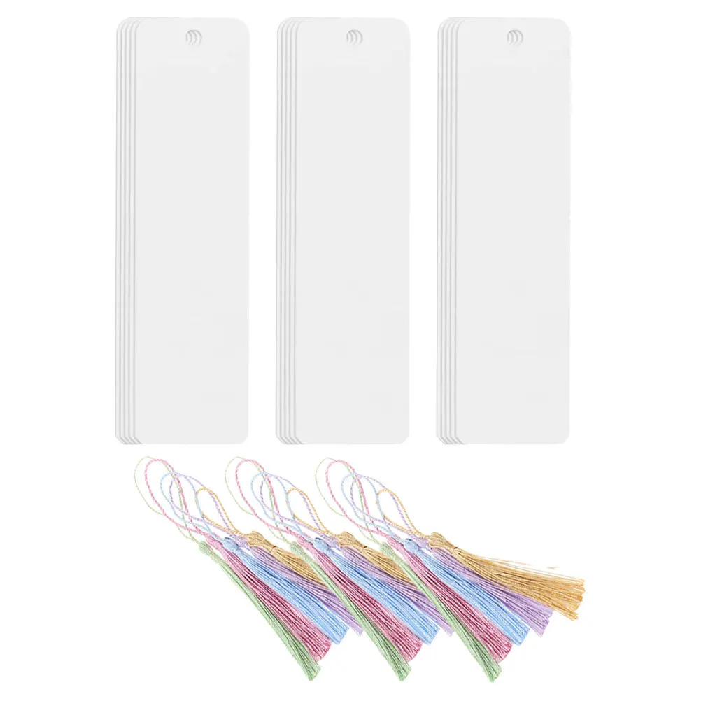 

1Set Acrylic Bookmark Blank Tassels Page Marker DIY Bookmarks Craft Book Lovers Reading Accessories Student Gift