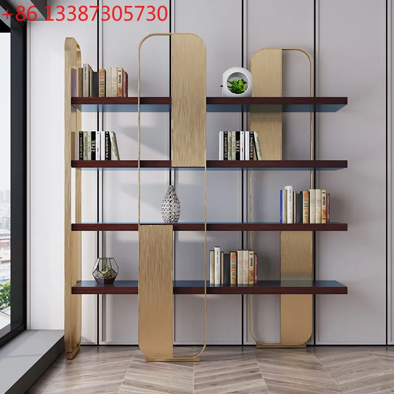 

Легкие и стильные книжные полки, современные напольные стеллажи для гостиной, простые полки из нержавеющей стали Bogu.