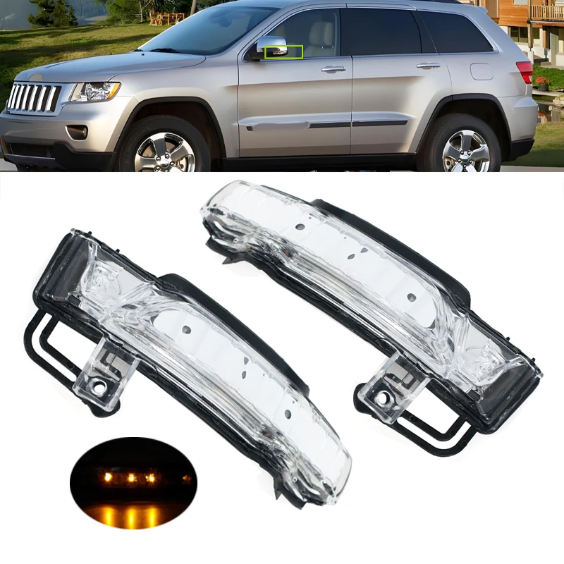 

1 Pair LED Turn Signal Light For Jeep Grand Cherokee 2011-2020 Rearview Mirror Turn Signal Repeaters Flasher 68236930AB