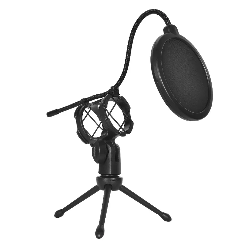 حامل ميكروفون احترافي لتاجر الجملة، حامل ميكروفون للبث المكتبي مع حامل ميكروفون ملاك قابل للتعديل