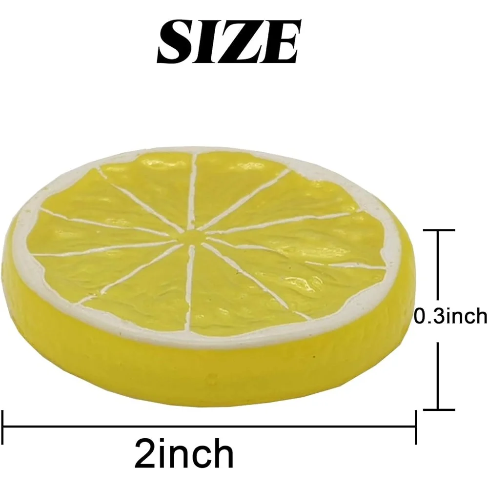 40PCS Lifelike Artificial Lemon Slices Plastic Mini Models Party Kitchen Wedding Decorative Use