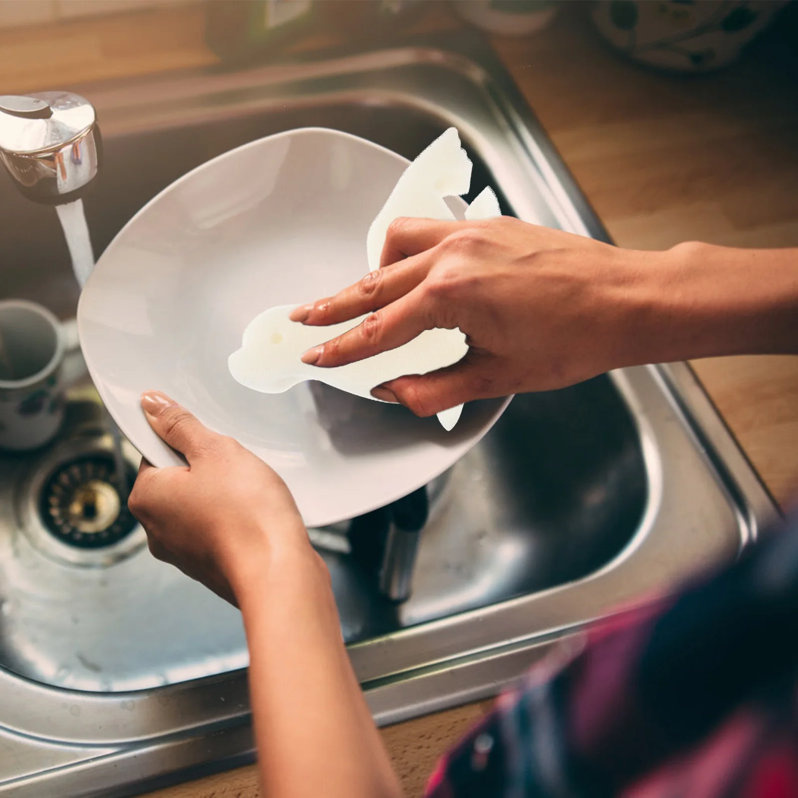 

6 шт. маслопоглощающая губка премиум-класса с фильтром для удаления масла в ванне, многоразовая промышленная чистящая губка