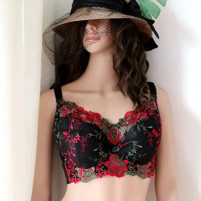 

75 80 85 90 95 105 110 B C D E F G H Женский плюс большой размер на косточках, полное покрытие, вышитый минимизер, на сексуальном бюстгальтере.