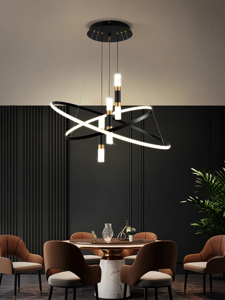 Modern Round LED Chandeliers for Living Room Dining Room Kitchen Island Luster Pendant Lights Fixture Home Decor Indoor Lighting