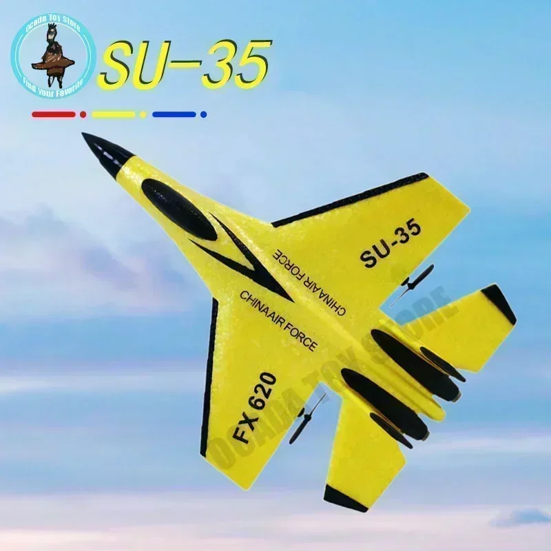 Controle Remoto Flying Model RC Plane, Planador Aircraft, Fighter Hobby Airplane, Epp Foam, Luzes LED, Presente Brinquedos de Aniversário, Su-35, 2.4g