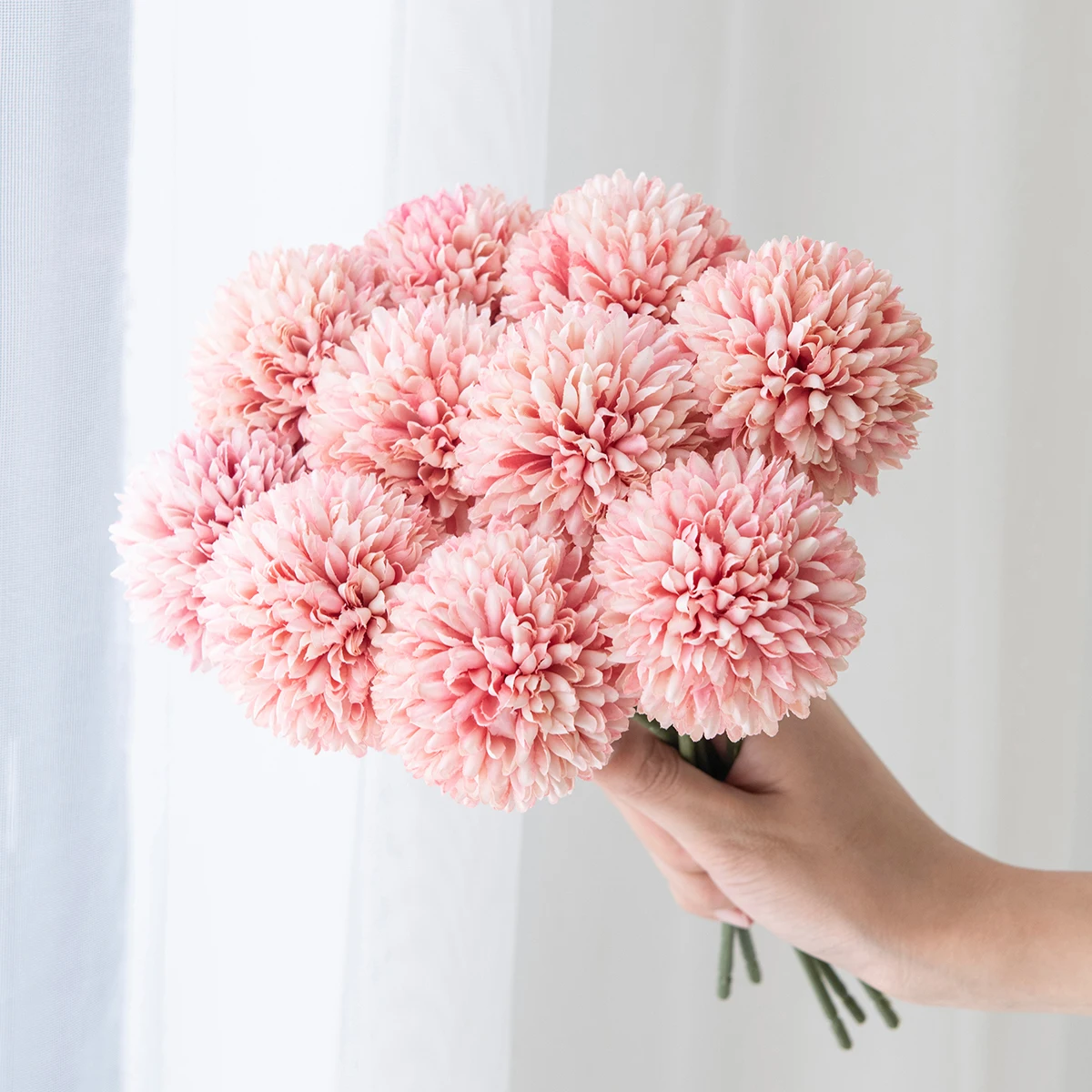 Künstliche Blumen Seiden-Hortensien Vase Heim Zimmer Tisch Deko Muttertag Hochzeit Girlande Brautstrauß Pompon Accessoires Geschenke