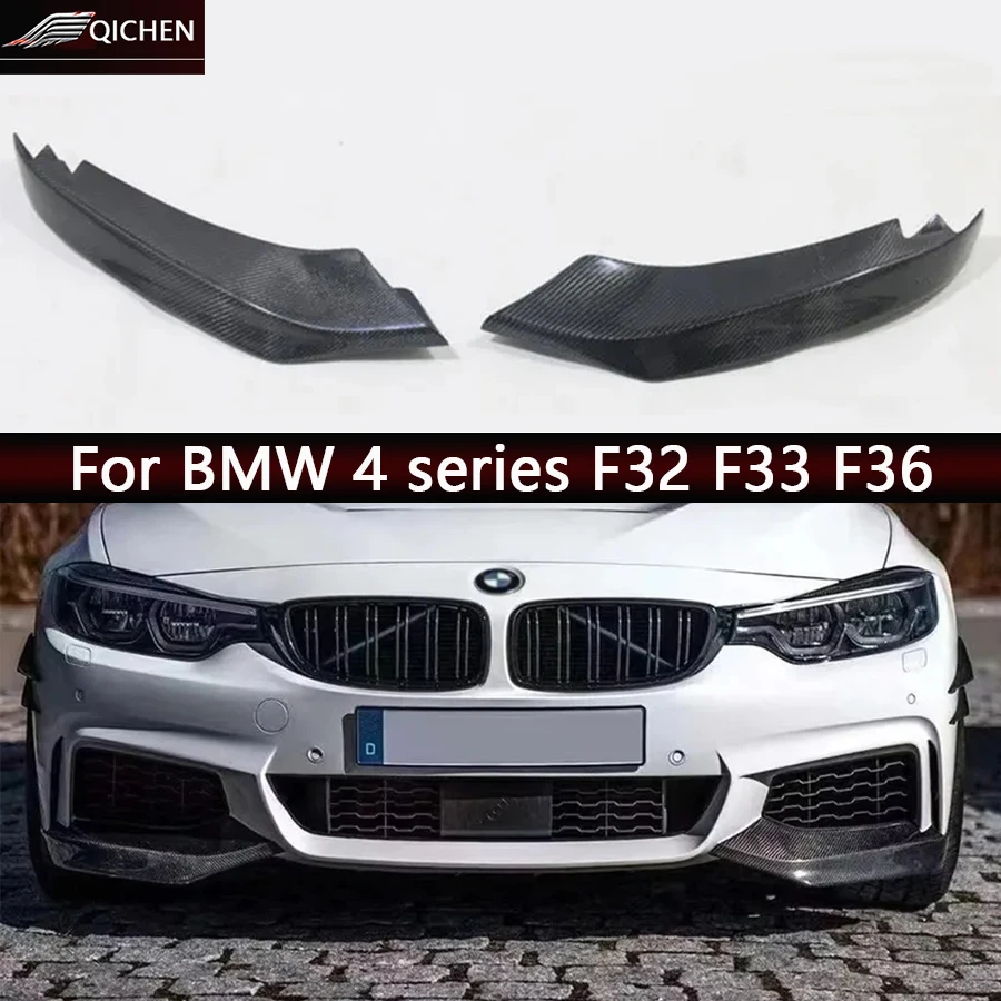

For BMW 4 series F32 F33 F36 420 430 440 Carbon Fiber wrap angle Car Front Bumper Splitter Corner Trim Cover Front Chin Body Kit