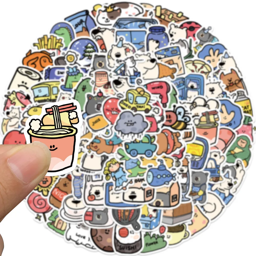 10/30/50/100PCS Funny Cartoon Animal Hostel Stickers Graffiti Decals Kids Toy Gift Waterproof PVC DIY Car Notebook Helmet Laptop