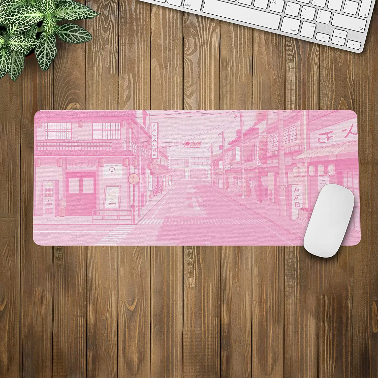 Pink Japanese Anime Vaporwave Mouse Mat Computer Pad for Lap Desk Mat Anime Mouse Pad Kawaii Large Gaming Pad Keyboard Pad