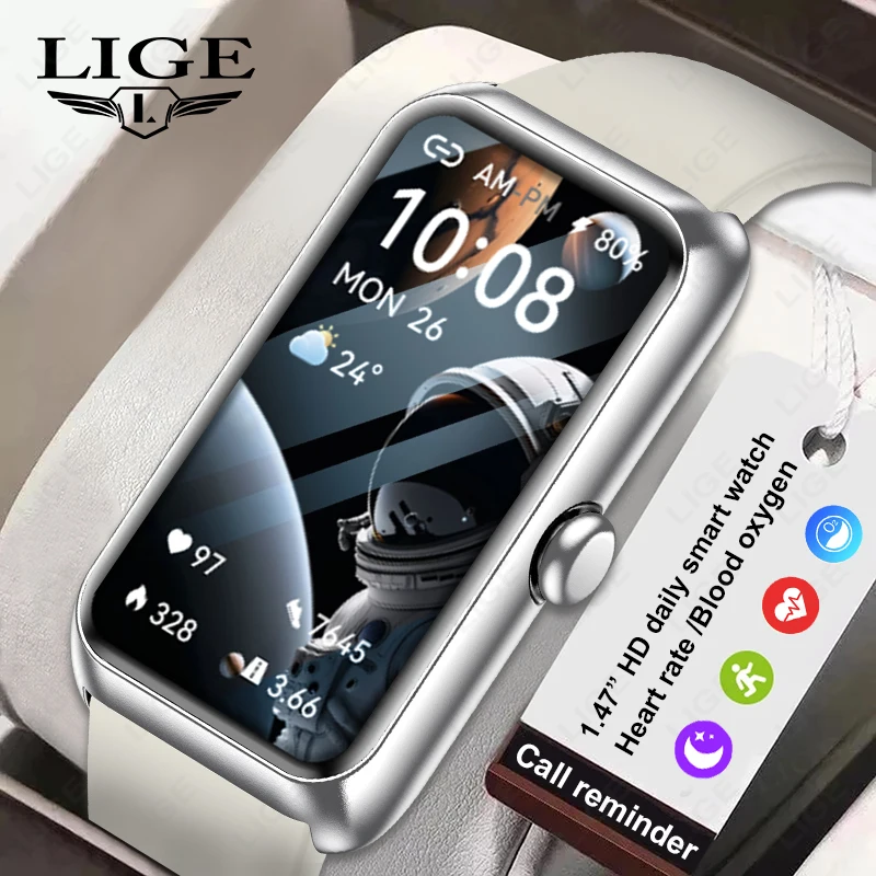 

LIGE Women Call Smart Bracelet Watch IP68 Waterproof Heart Rate Blood Oxygen Monitor Sport Fitness Tracker Bluetooth Smartwatch
