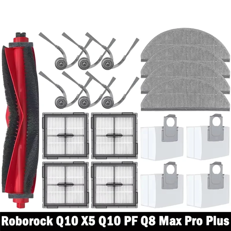 A24Pหลักแปรงด้านข้างMopกระเป๋าอุปกรณ์เสริมสําหรับRoborock Q10 X5/Q10 X5 + /Q10P/Q10P + /Q10 PF/Q10 PF + /Q8 + /Q8 Max Pro/Plus