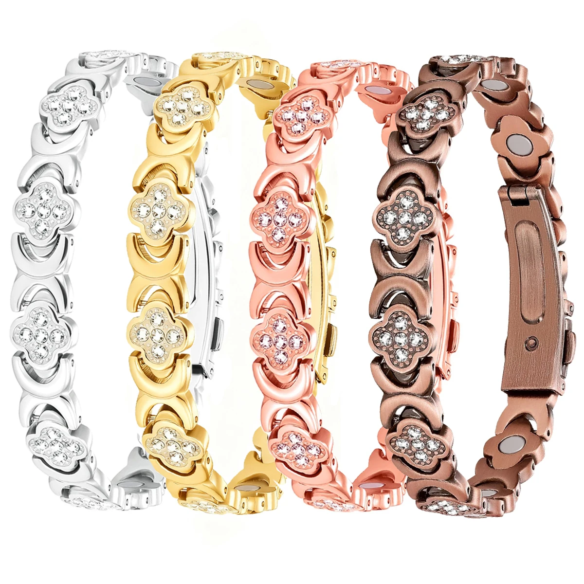 1Pcs Fashionable Light Luxury Clover Bracelet with Sparkling Cubic Zirconia for Women，Infinite Clover Jewelry