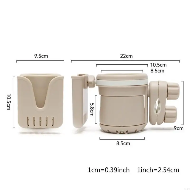   Removable Cup & Phone Holder Secure & Adjustable Large Cup Holder with Phone Storage Simple Installation for Stroller
