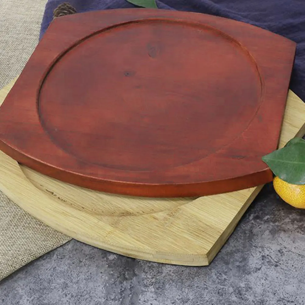 

Thick Round Wooden Mat 24 8cm Heat Insulation Base Pad for Hot Pot Stone Kitchen Supply Tableware Protective Casserole Holder