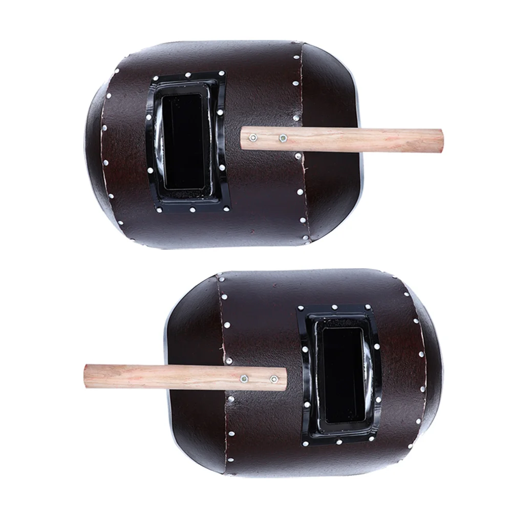 

2pcs Handheld Welding Mask Portable Lightweight Shield For Welders Durable Fiber Wood Handle Welding Safety Gear Health Care