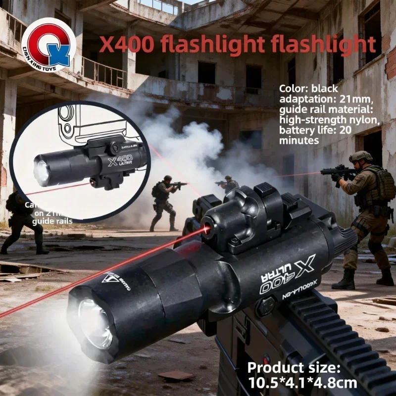 

X400U 2-in-1 High-intensity Flashlight Laser Pointer Fits 20mm Rail Airsoft Toy Guns Hunting CS Matches games exclude battery