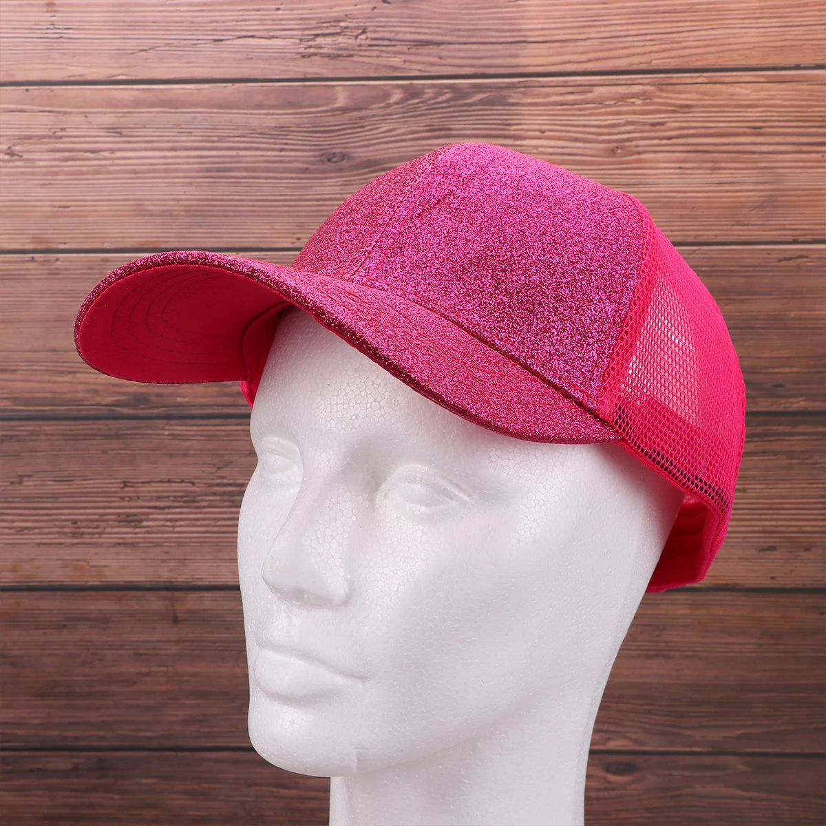 1 Stück glitzernde, einfarbige Mütze, Sommer-Baseballmütze, stilvoll, für Damen und Mädchen, ideal für Strand, Reisen, Urlaub, Rosy