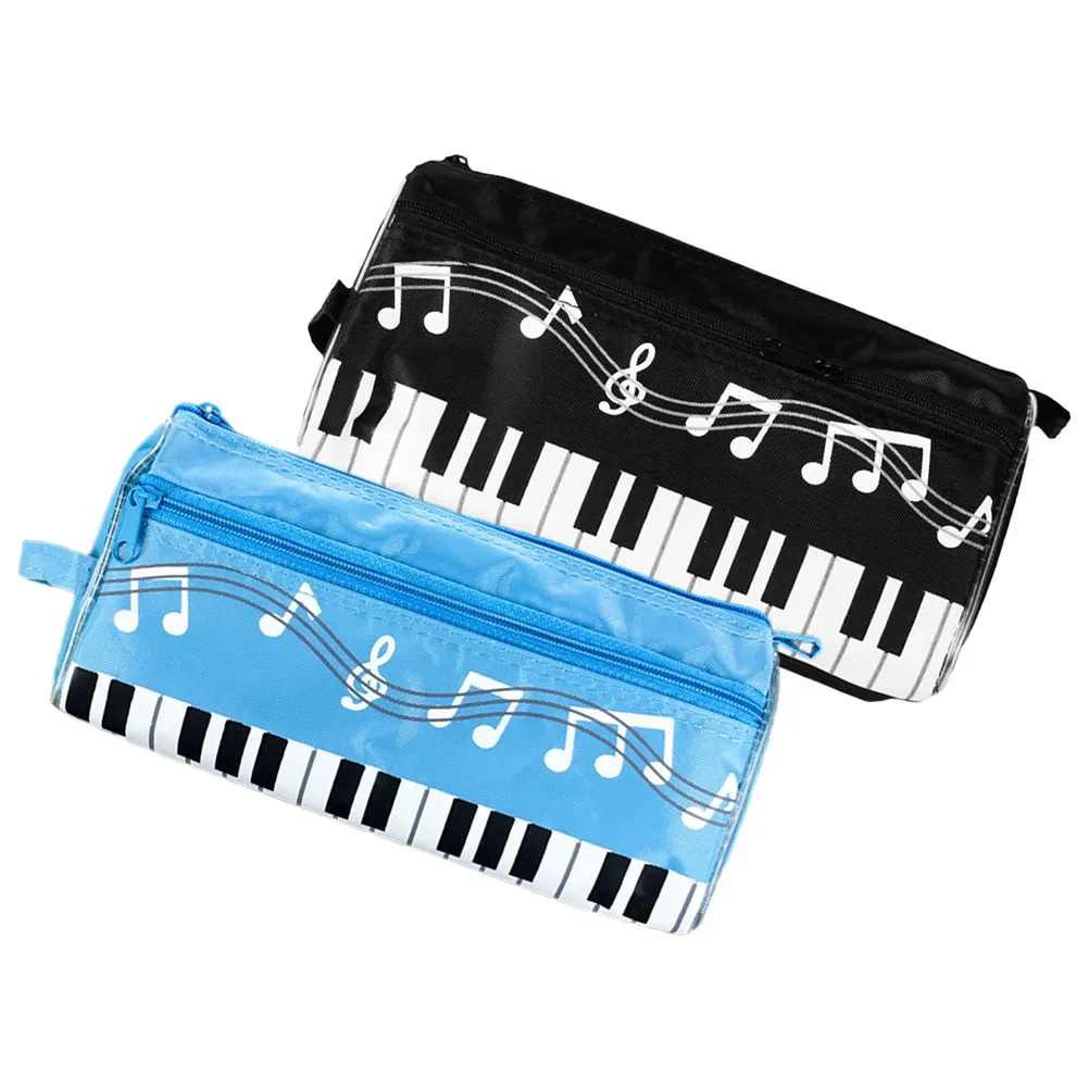 

2 Pcs School Pouch Portable Student Pen Bag Pencil Case Music Pensil Notebook ' Cases Creative Piano
