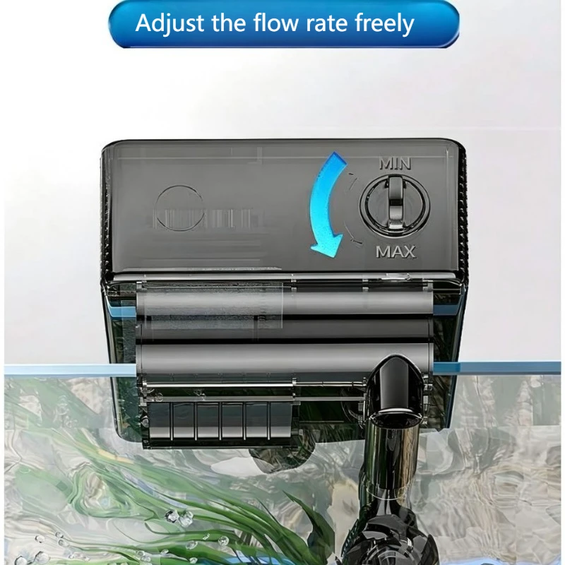 Desktop fish tank filter circulation wall-mounted water pump silent oxygenation and water purification wall-mounted three-in-one