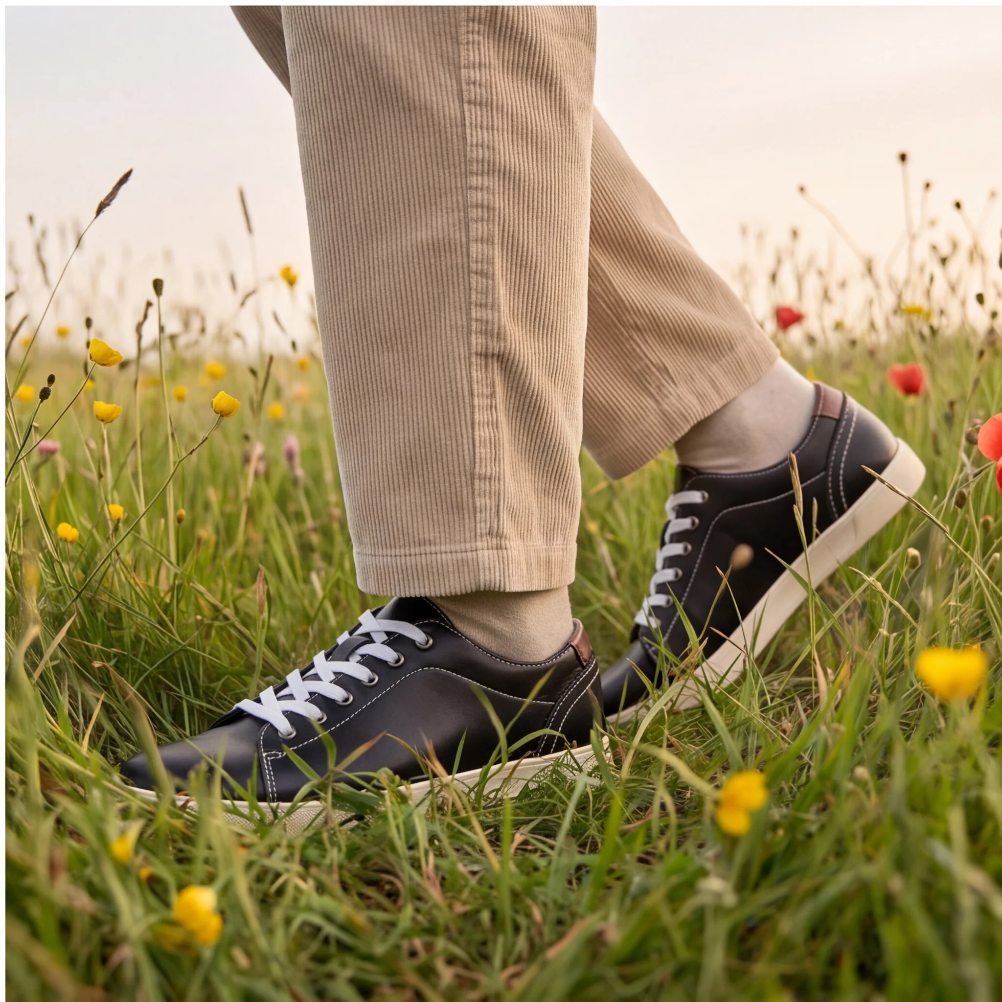 Men's Sneakers And Casual Shoes Flat Contrast Cupsole Shoes For Man Daily Wear Man Shoes White Contrast Laces