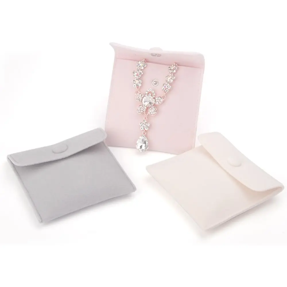 

New Exquisite Necklace Pouches Botton Rings Gift Packaging Jewelry Bags Velvet Pouch Packaging Bags