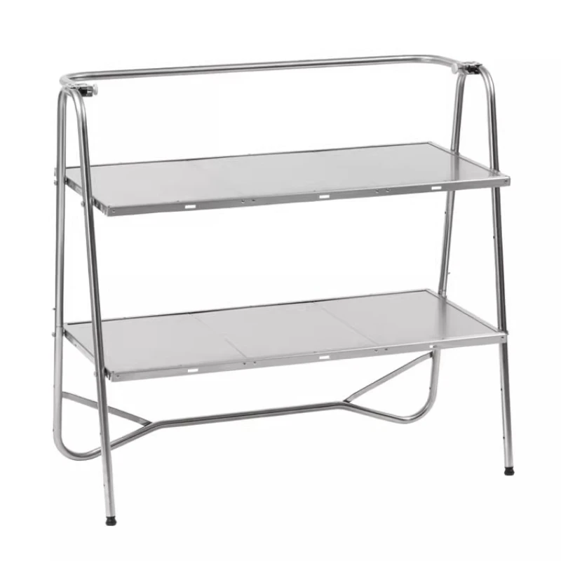 

Outdoor Camping Stainless Steel Storage Table Rack for Camping