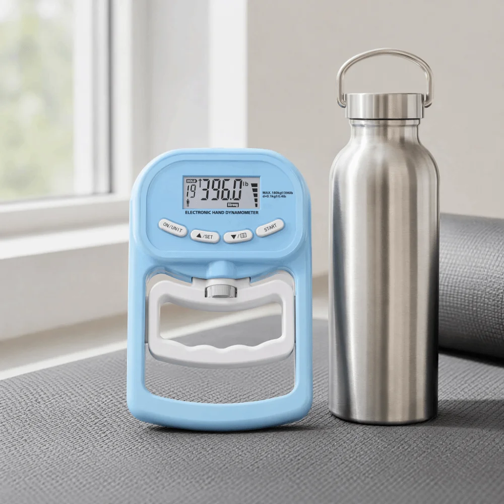 180kg Hand Grip Strength Trainer Digital LCD Display Adjustable Grip Hand Dynamometer ABS Front Control Buttons