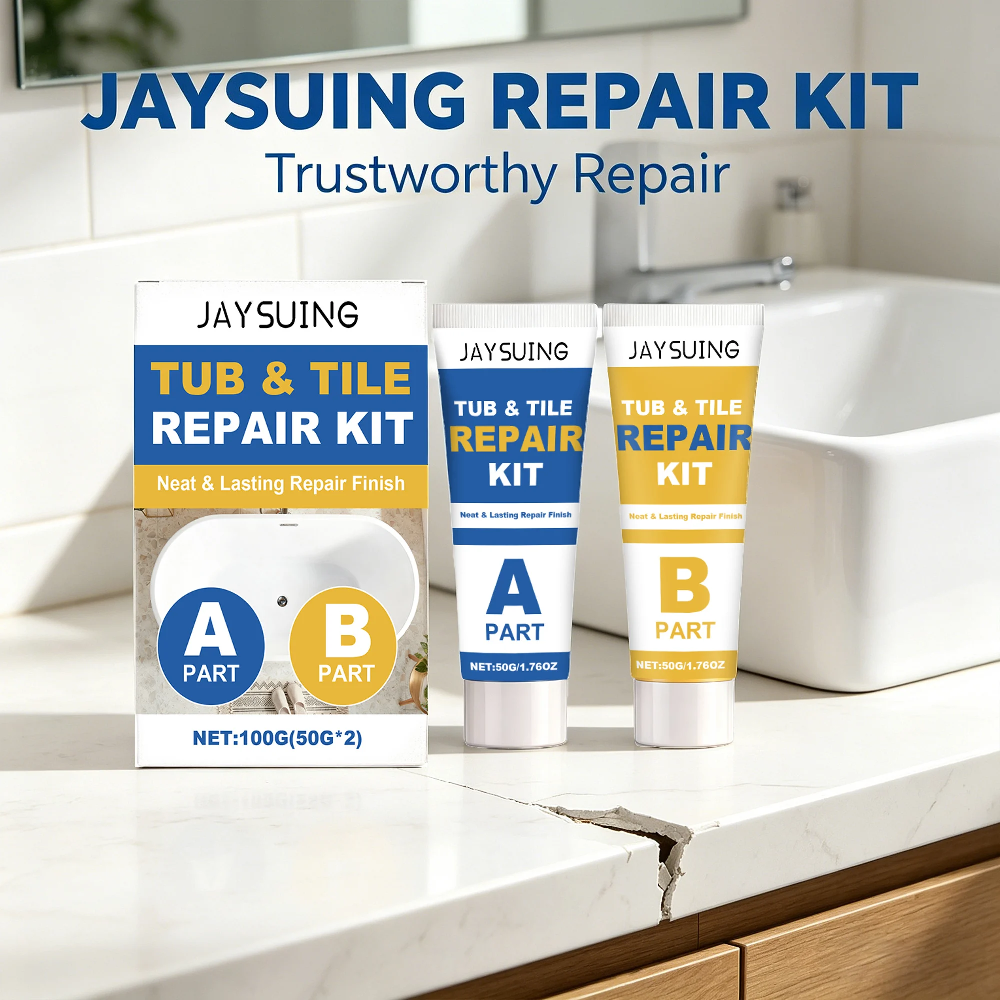 

﻿Ceramic Tile Repair Kit Filling Cracks Excellent Bonding Effect Seamless Suitable for Various Surfaces Bathtubs Toilets Vases