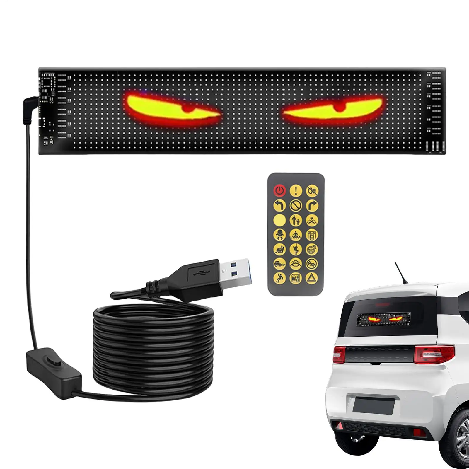 Eyes For Car Windshield Programmable Flexible Car Eyes Automotive External Supplies For Holiday Window SUVS Party RV Shop Hotels