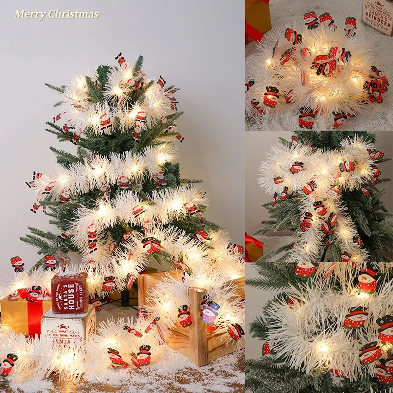 2m/1m Christmas Tree Decoration Lamp String Atmosphere Supplies for Featival Party Luminescence Ribbon Navidad Home Supplies