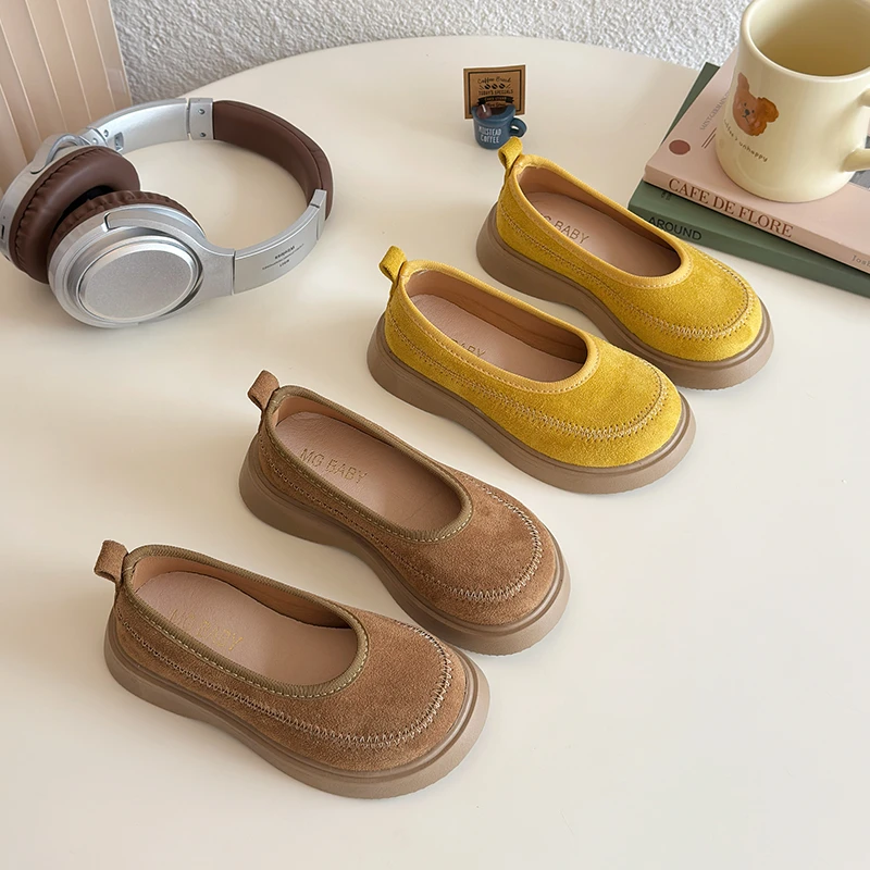Platform Flats Girls Loafers Shoes Spring Fashion Casual Shoes Sport Walking Cozy Children Shoes 2025 Brand Trend Korean Style