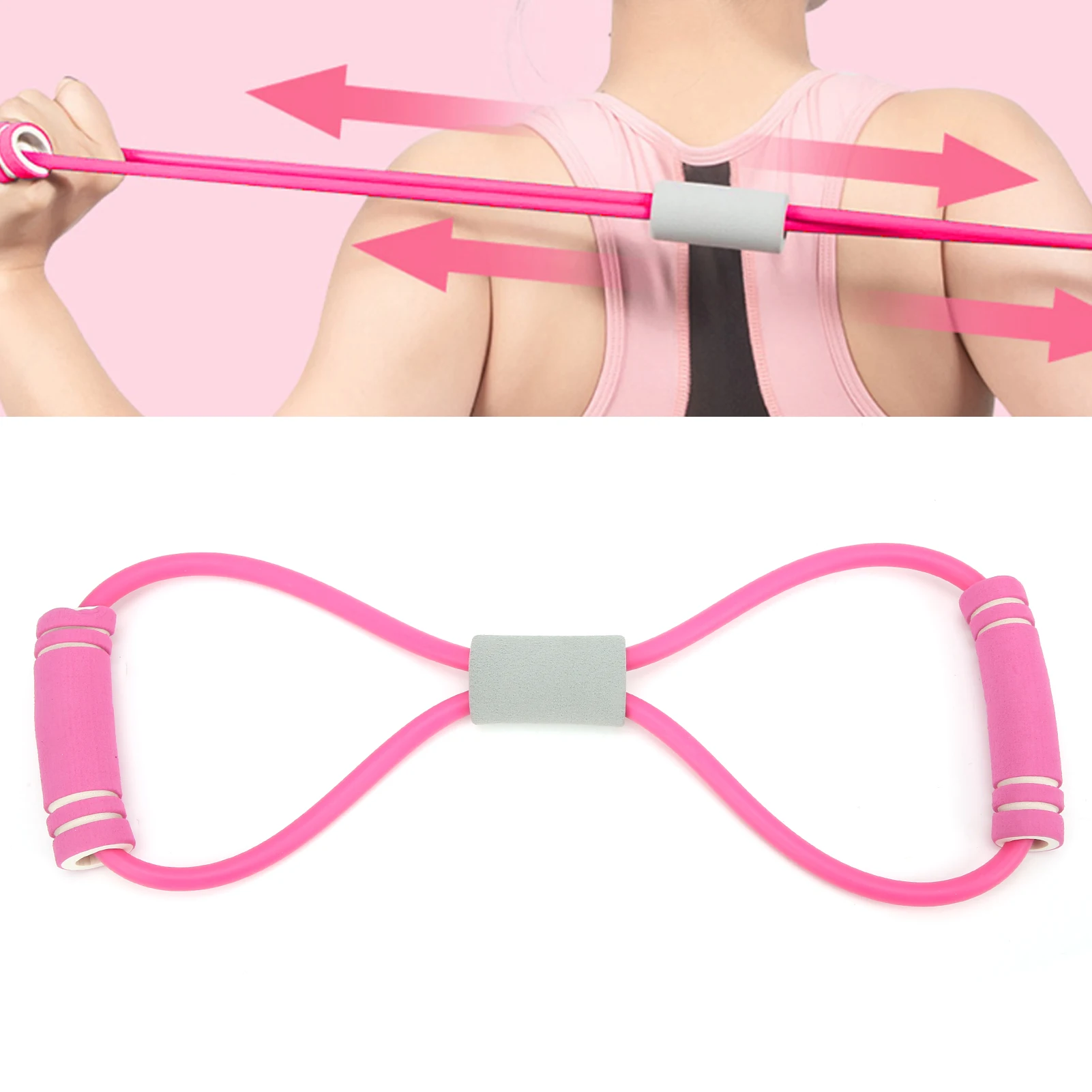 เชือกดึง 8 รูปแบบ สายยืดออกกำลังกาย ทนทาน นุ่ม ไม่ลื่น ยืดหยุ่น ปลอดภัย สำหรับโยคะ