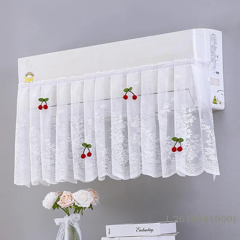 ⚑Lace Embroidery Flower Curtain Windproof Dust-proof Hanging Cover Anti-direct Blowing Air Conditioning Curtain Bedroom Decor