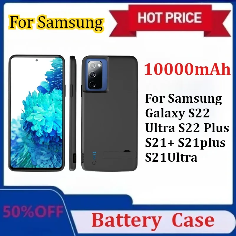 

Power Bank 10000mAh Battery Charger Case for Samsung Galaxy S22 Ultra S22 Plus S21+ S21plus S21Ultra Battery Case Cover