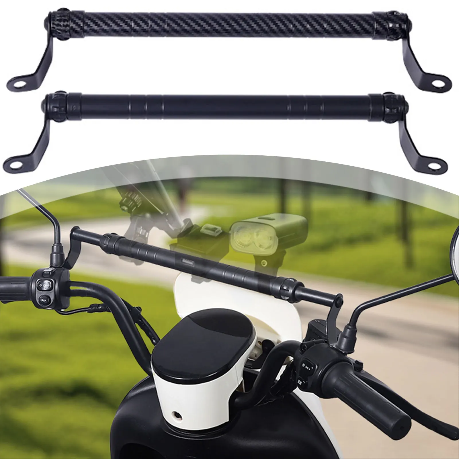 

Motorcycle Carbon Fiber Crossbar,Bracket Extension Balance Bar,,Expanded Accessory Mounting Space,Bicycle,E-Bike