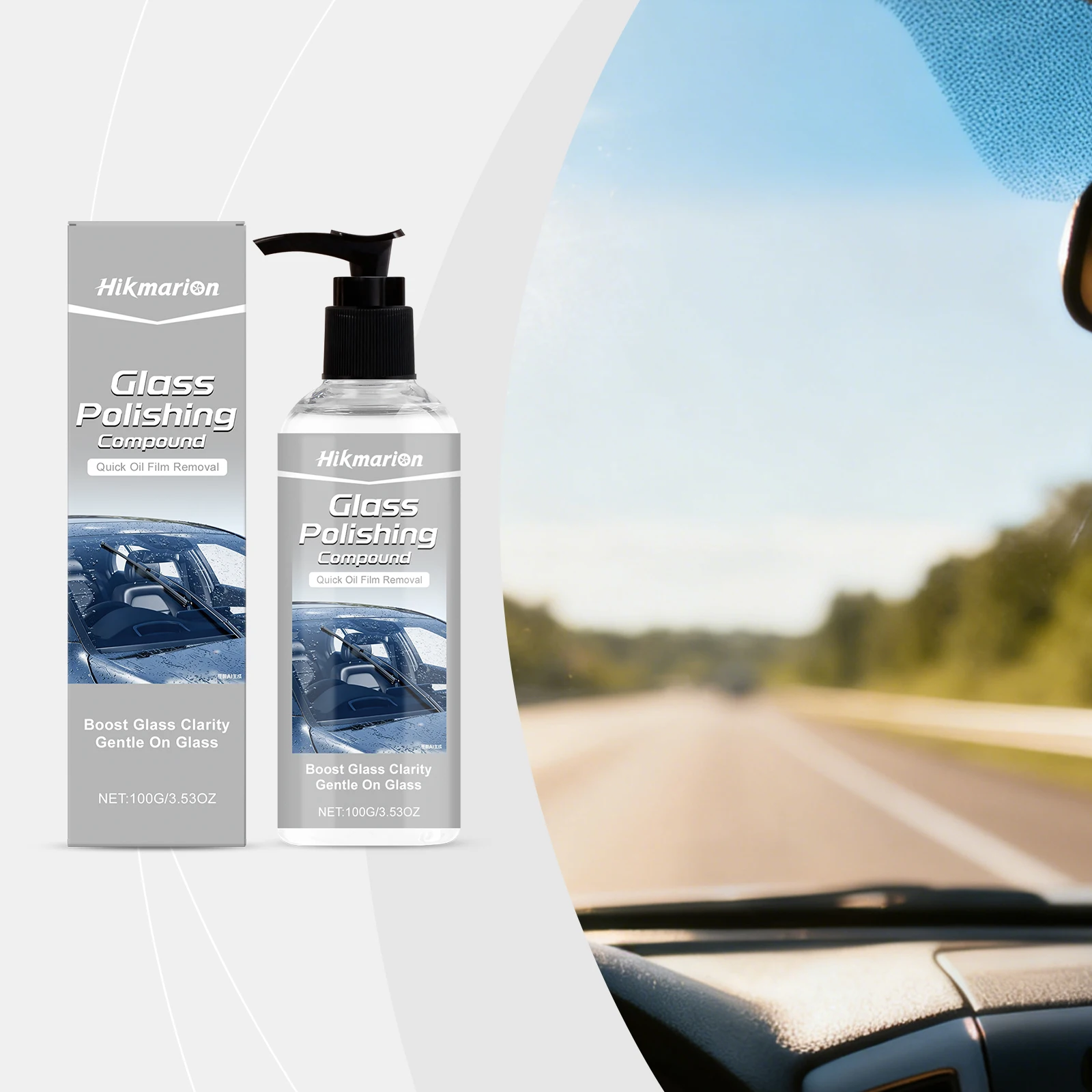 

Паста для ухода за автомобильным стеклом - очистка от пятен, придание блеска, сглаживание поверхности, снижение адгезии пятен, инструмент для ухода